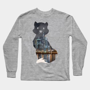 Wanderlust fox pattern - city Long Sleeve T-Shirt